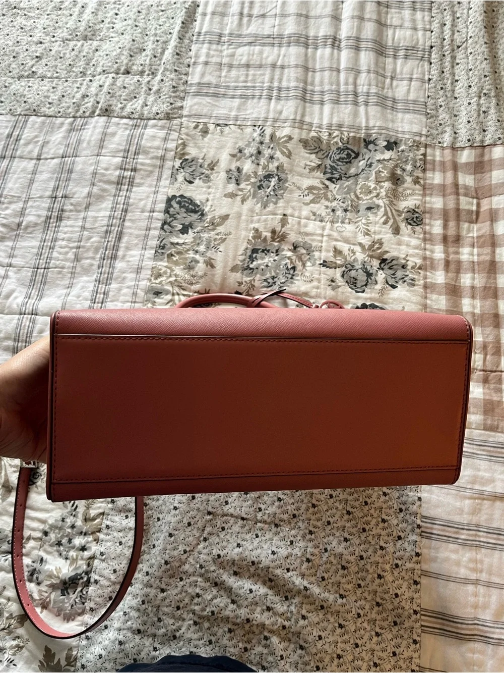 Michael Kors Rose Pink Leather Satchel with MK Charm